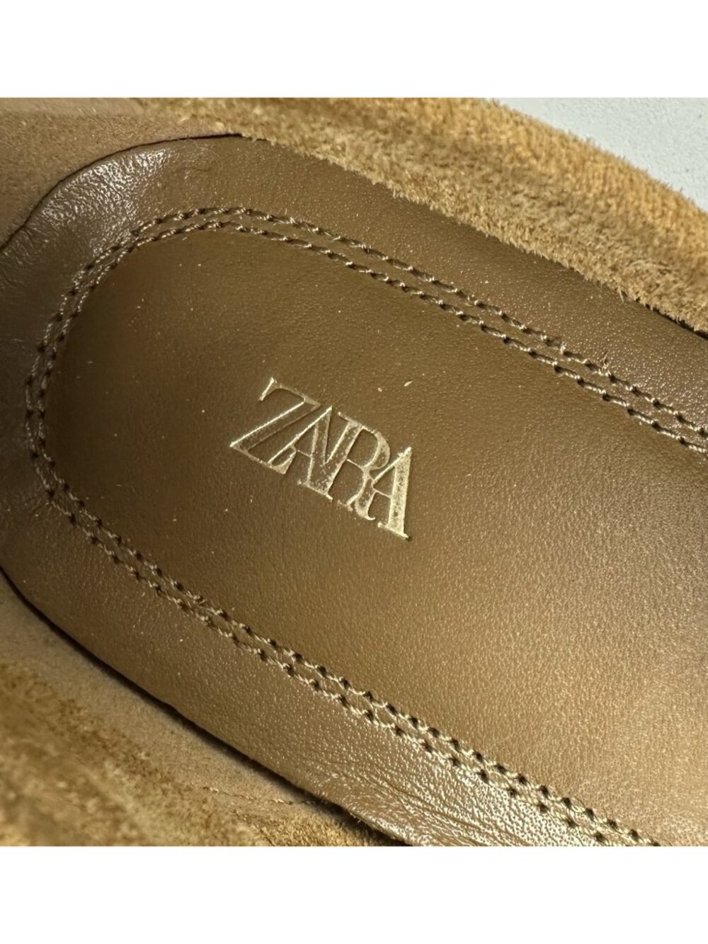 Zara Men’s Suede Penny Loafers Sand Brown Slip On EU 42 US 9 - Picture 2 of 8
